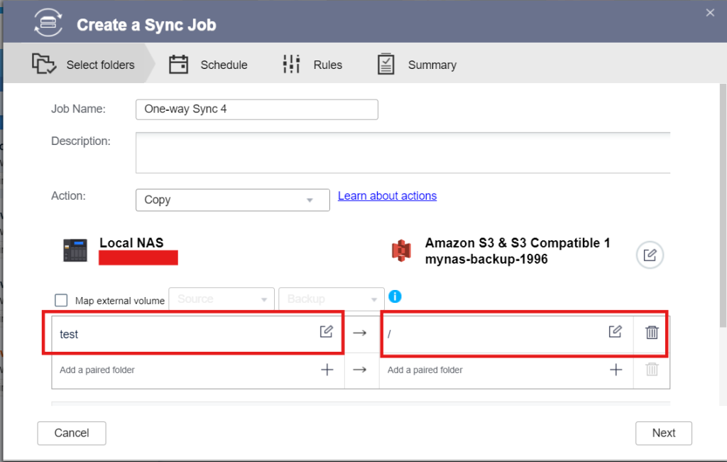Select Folders to Backup