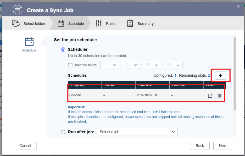 Schedule Sync Job