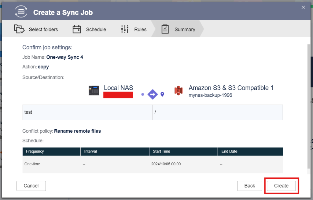 Create Sync Job