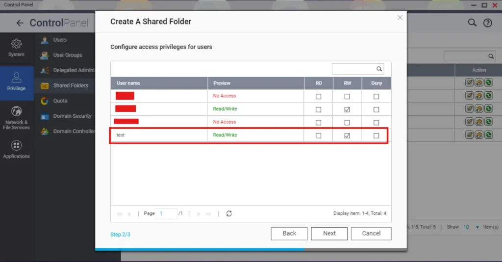 File Sharing - Folder Permissions