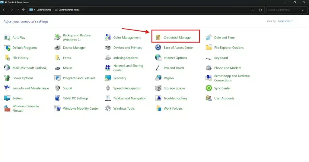 Windows Credentials Manager