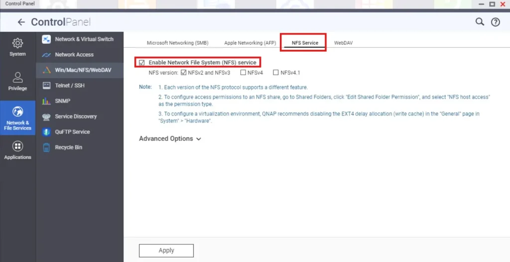 NAS File Sharing - NFS