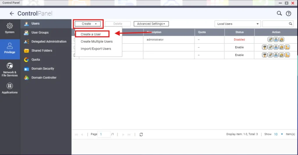 File Sharing - Create Users