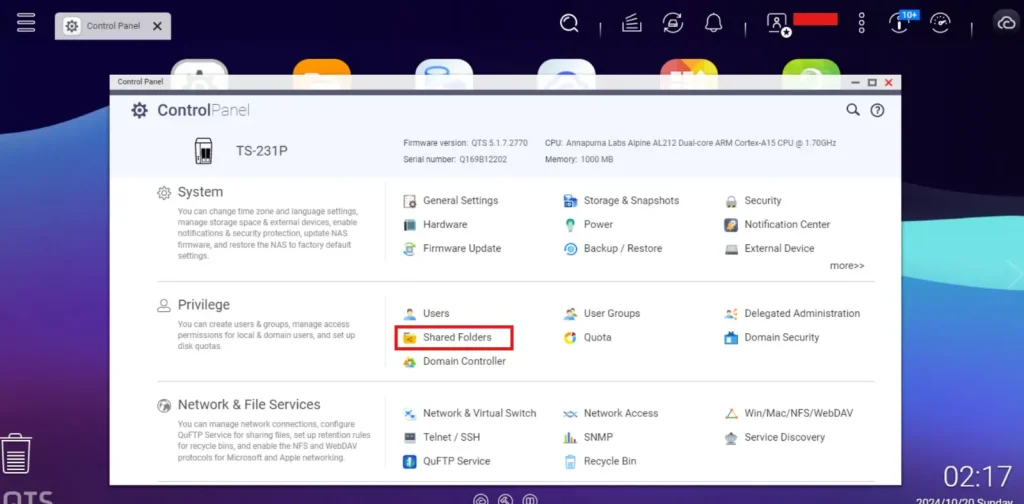 File Sharing - Shared Folders