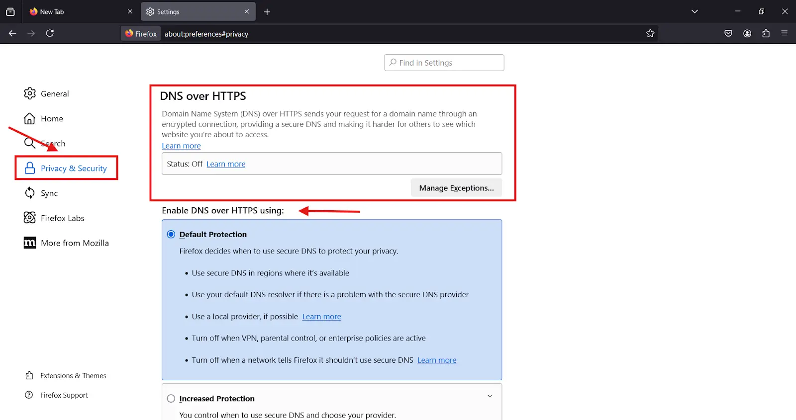 Firefox DNS over HTTPS