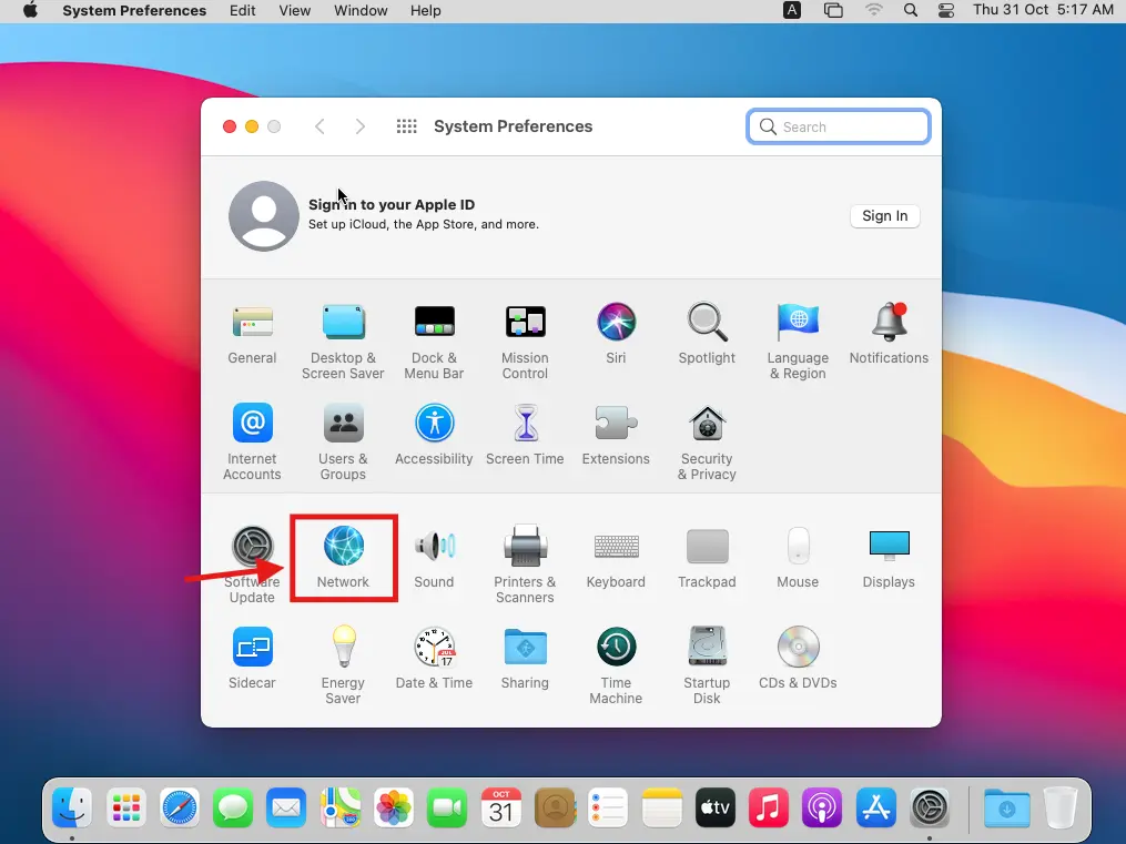 open network on MacOS