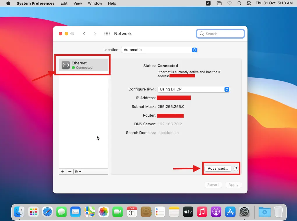 advanced settings MacOS
