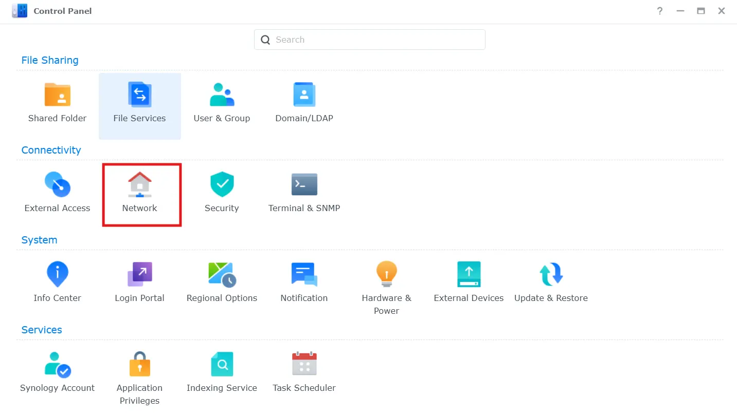 Synology Control Panel