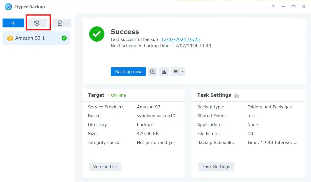 synology backup restore