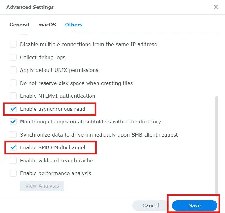 Enable SMB multichannel on Synology