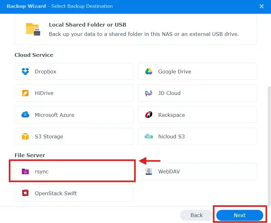 rsync server destination
