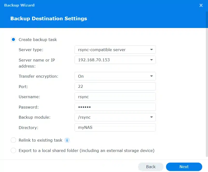 rsync server information