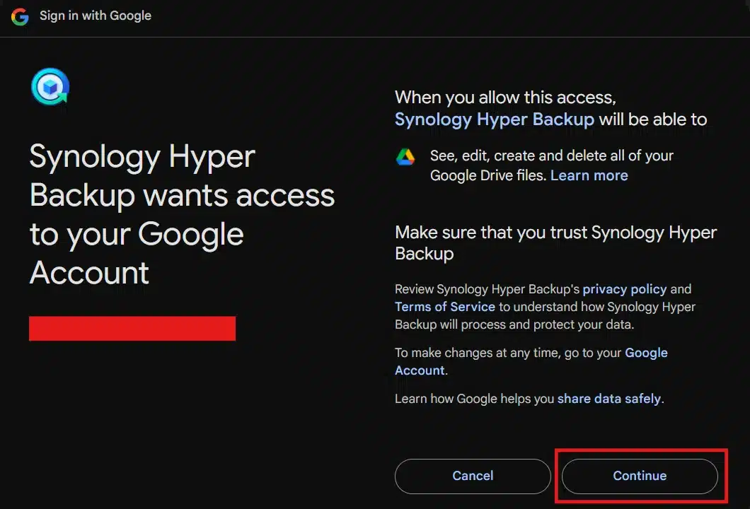 Google Account Permissions